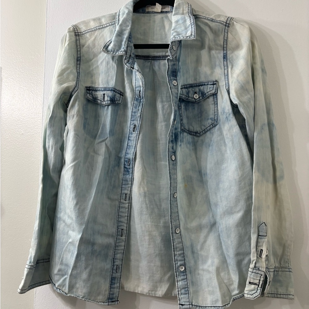 Life in Progress Light Blue Denim Top